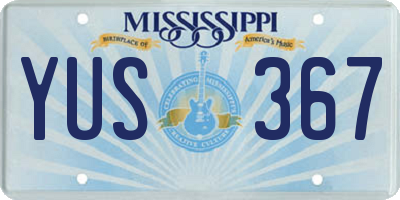 MS license plate YUS367
