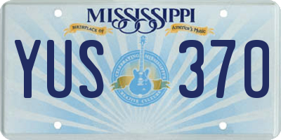 MS license plate YUS370