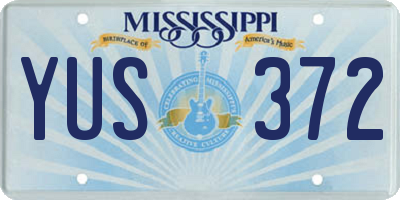MS license plate YUS372