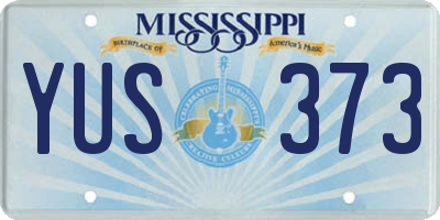 MS license plate YUS373