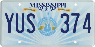 MS license plate YUS374