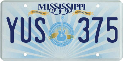 MS license plate YUS375