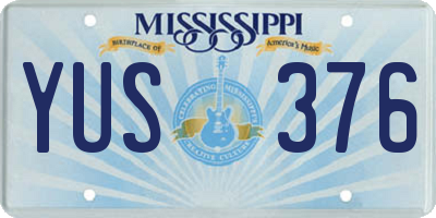 MS license plate YUS376