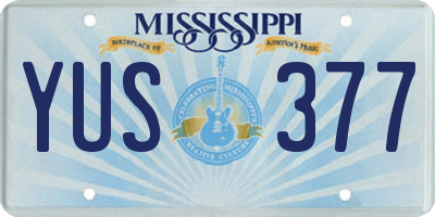 MS license plate YUS377