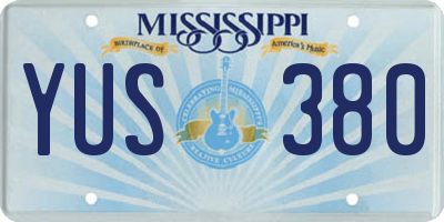 MS license plate YUS380