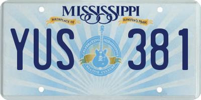 MS license plate YUS381
