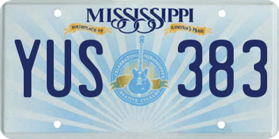MS license plate YUS383