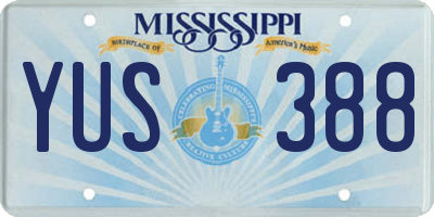 MS license plate YUS388