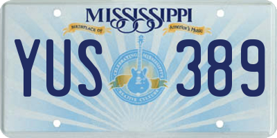 MS license plate YUS389