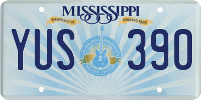 MS license plate YUS390