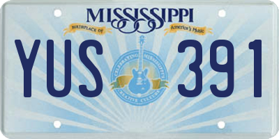 MS license plate YUS391