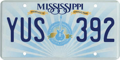 MS license plate YUS392