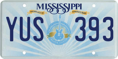 MS license plate YUS393