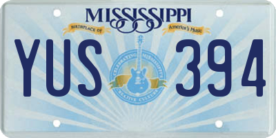 MS license plate YUS394