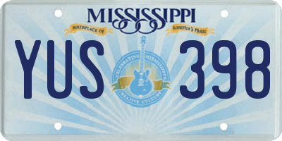 MS license plate YUS398