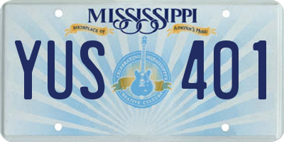 MS license plate YUS401