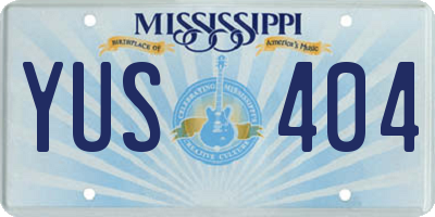 MS license plate YUS404