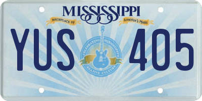 MS license plate YUS405