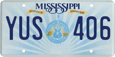MS license plate YUS406
