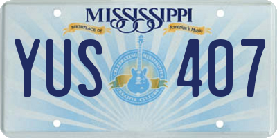 MS license plate YUS407