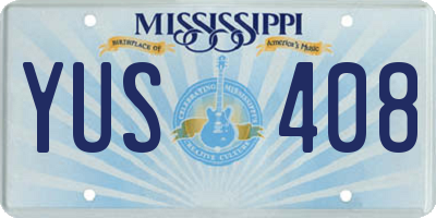 MS license plate YUS408