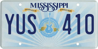 MS license plate YUS410