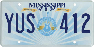MS license plate YUS412
