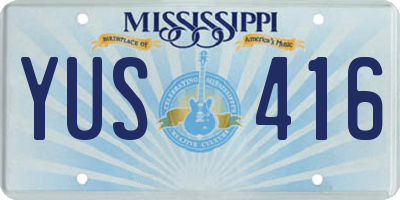 MS license plate YUS416