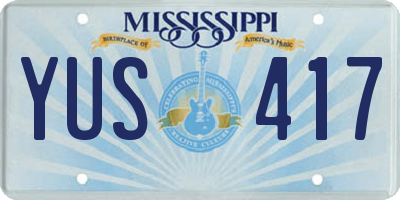 MS license plate YUS417