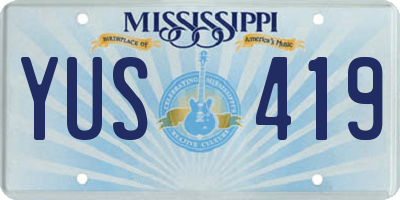 MS license plate YUS419