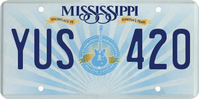 MS license plate YUS420