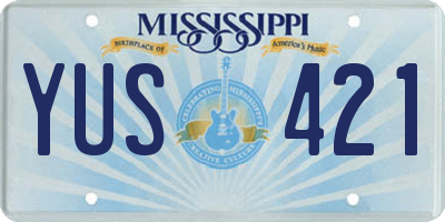 MS license plate YUS421