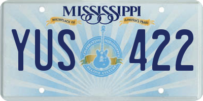 MS license plate YUS422