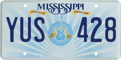 MS license plate YUS428