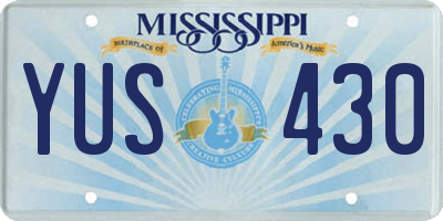 MS license plate YUS430