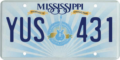 MS license plate YUS431