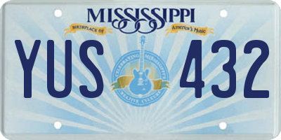 MS license plate YUS432