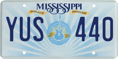 MS license plate YUS440