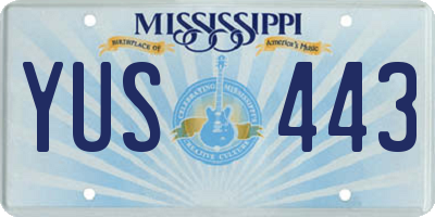 MS license plate YUS443