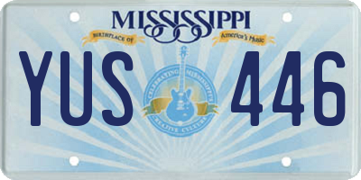 MS license plate YUS446