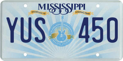 MS license plate YUS450