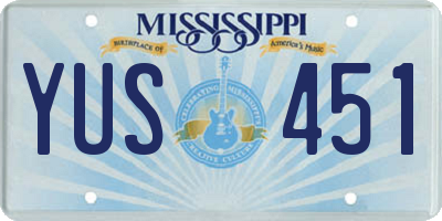 MS license plate YUS451
