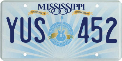 MS license plate YUS452