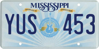 MS license plate YUS453