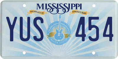 MS license plate YUS454