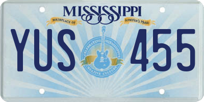MS license plate YUS455
