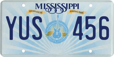 MS license plate YUS456