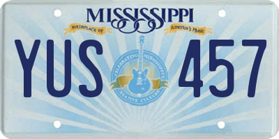 MS license plate YUS457