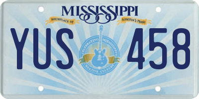 MS license plate YUS458