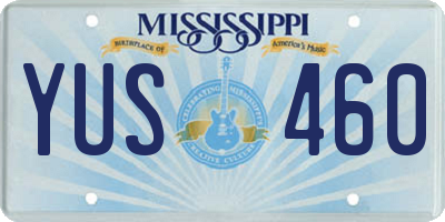 MS license plate YUS460